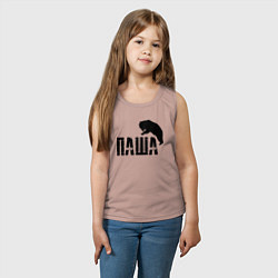 Майка детская хлопок Паша и медведь, цвет: пыльно-розовый — фото 2