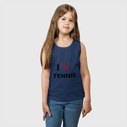 Майка детская хлопок I Love Tennis, цвет: тёмно-синий — фото 2