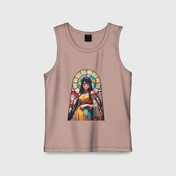 Майка детская хлопок Ай хоширо - витраж, цвет: пыльно-розовый