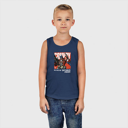 Детская майка Трансформеры: Оптимус Прайм / Тёмно-синий – фото 5