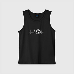 Майка детская хлопок Футбол в сердце, цвет: черный