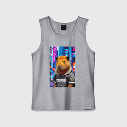 Детская майка Cool capybara - urban style - neural network