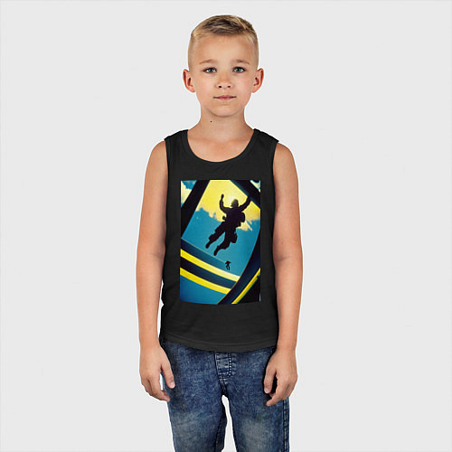 Детская майка Два парашютиста / Черный – фото 5