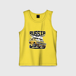 Майка детская хлопок Russia tuning car, цвет: желтый