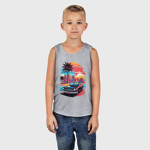Детская майка Автомобиль на пляже / Меланж – фото 5