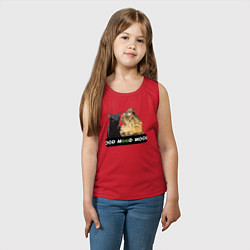 Майка детская хлопок Черный и рыжий кот - Mood, цвет: красный — фото 2