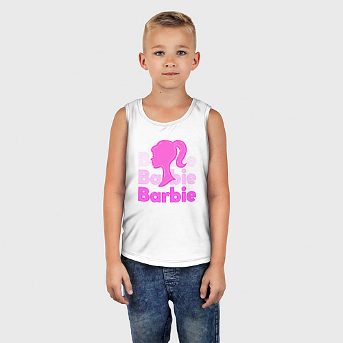 Детская майка Логотип Барби объемный / Белый – фото 5