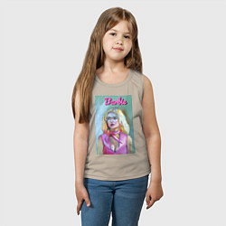 Майка детская хлопок Портрет Барби - Марго Робби, цвет: миндальный — фото 2