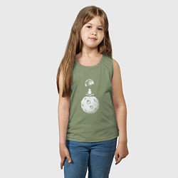 Майка детская хлопок Moon spaceman, цвет: авокадо — фото 2