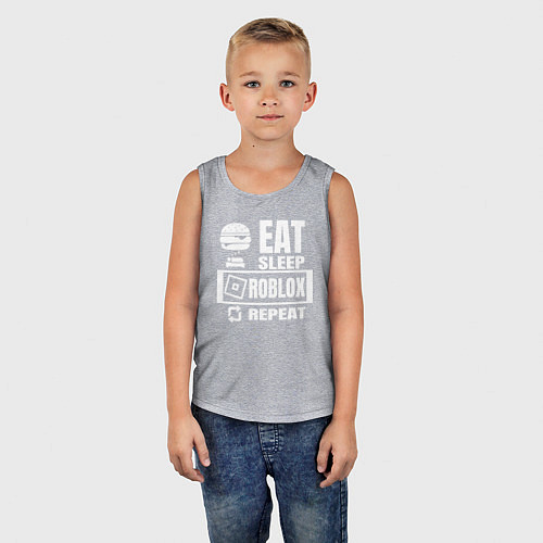 Детская майка Роблокс на повторе / Меланж – фото 5