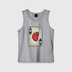 Майка детская хлопок Туз сердца, цвет: меланж