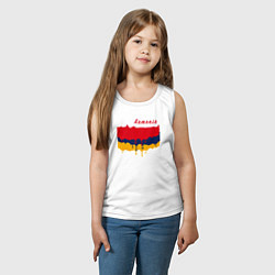 Майка детская хлопок Flag Armenia, цвет: белый — фото 2