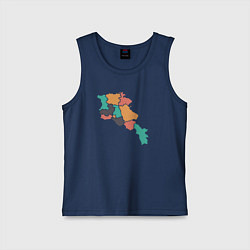 Майка детская хлопок Области Армении, цвет: тёмно-синий