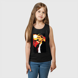 Майка детская хлопок Курт Кобейн с микрофоном, цвет: черный — фото 2