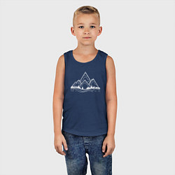 Майка детская хлопок Лес и горы, цвет: тёмно-синий — фото 2