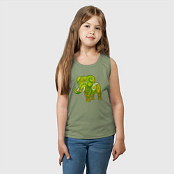 Майка детская хлопок Зелёный слон, цвет: авокадо — фото 2