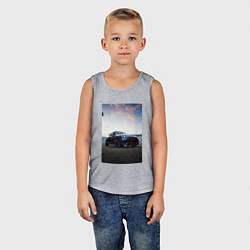 Майка детская хлопок Авто на фоне неба, цвет: меланж — фото 2