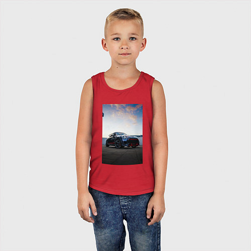 Детская майка Авто на фоне неба / Красный – фото 5