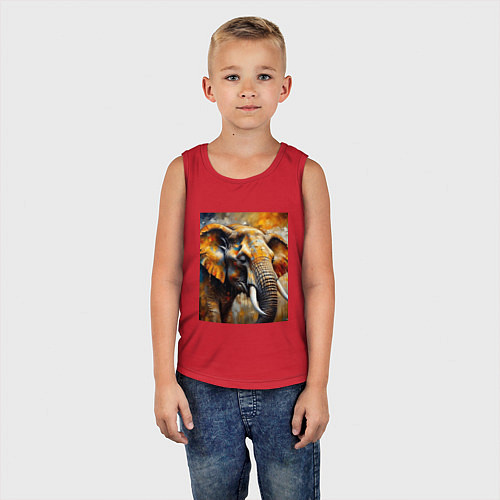 Детская майка Большой слон / Красный – фото 5