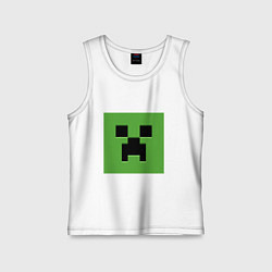 Майка детская хлопок Minecraft creeper face, цвет: белый