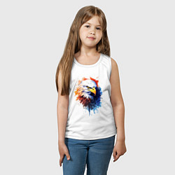 Майка детская хлопок Граффити с орлом, цвет: белый — фото 2