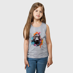 Майка детская хлопок Граффити с гориллой, цвет: меланж — фото 2