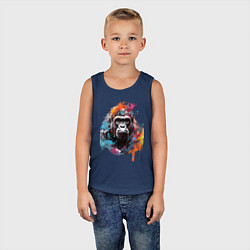 Майка детская хлопок Граффити с гориллой, цвет: тёмно-синий — фото 2