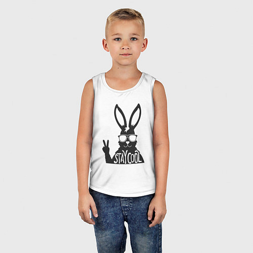 Детская майка Stay cool rabbit / Белый – фото 5