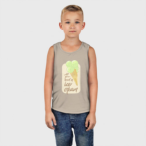 Детская майка All you need is ice cream / Миндальный – фото 5