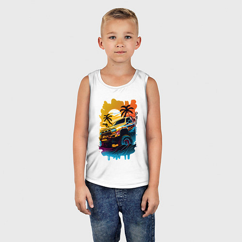 Детская майка Монстр трак / Белый – фото 5