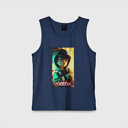 Майка детская хлопок Персонаж Роблокс, цвет: тёмно-синий