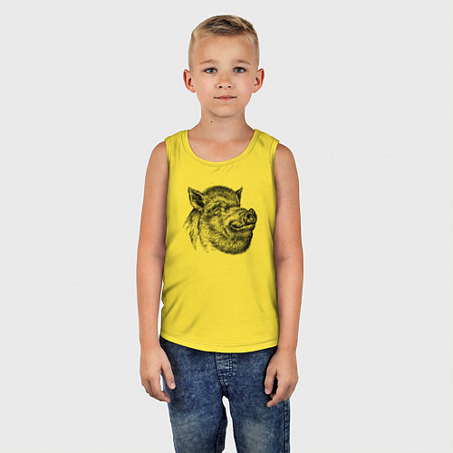 Детская майка Кабан жирный / Желтый – фото 5