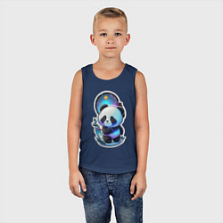 Майка детская хлопок Стикер: милый панда, цвет: тёмно-синий — фото 2