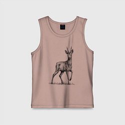 Майка детская хлопок Косуля, цвет: пыльно-розовый