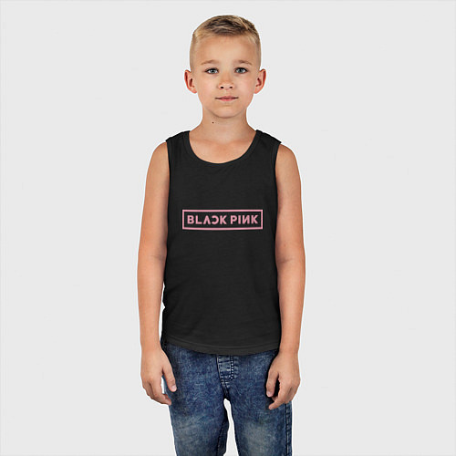 Детская майка Black pink - logotype - South Korea / Черный – фото 5