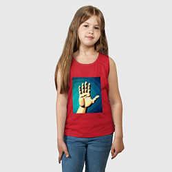 Майка детская хлопок Приветствие рукой, цвет: красный — фото 2