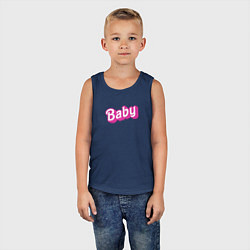 Майка детская хлопок Baby: pink barbie style, цвет: тёмно-синий — фото 2