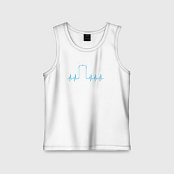 Майка детская хлопок Tardis pulse, цвет: белый