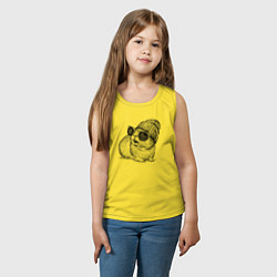 Майка детская хлопок Морская свинка в очках и шапке, цвет: желтый — фото 2