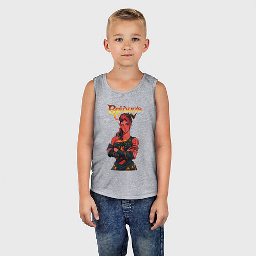 Детская майка Карлах - врата балдура / Меланж – фото 5