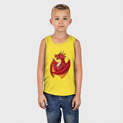 Майка детская хлопок Спортивный дракон, цвет: желтый — фото 2