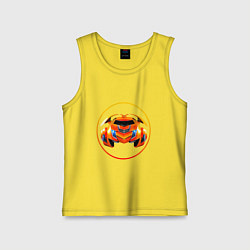 Майка детская хлопок Orange transformer car, цвет: желтый