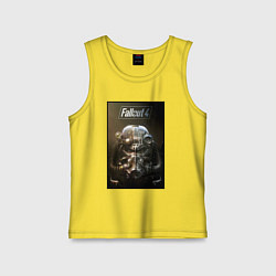 Майка детская хлопок Fallout armour poster, цвет: желтый