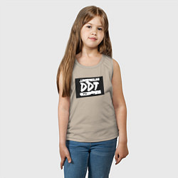 Майка детская хлопок ДДТ - логотип, цвет: миндальный — фото 2