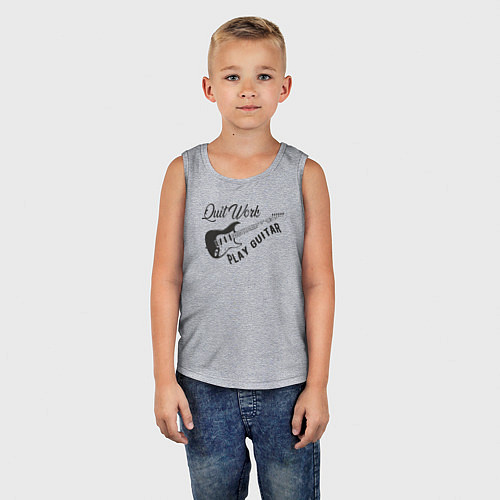 Детская майка Бросай работу, играй на гитаре / Меланж – фото 5