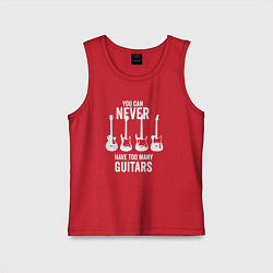 Майка детская хлопок Гитар много не бывает, цвет: красный