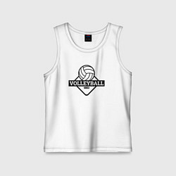 Майка детская хлопок Volleyball club, цвет: белый