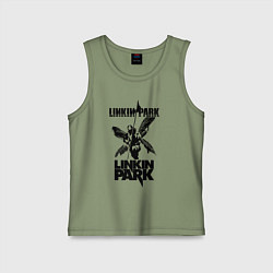 Майка детская хлопок LP - hybrid theory, цвет: авокадо