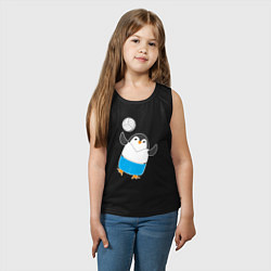 Майка детская хлопок Пингвин волейболист, цвет: черный — фото 2