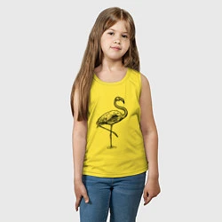 Майка детская хлопок Фламинго на одной ноге, цвет: желтый — фото 2